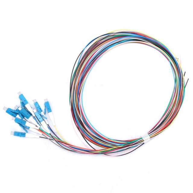 12 Fibers LC/UPC SM Pigtail 9/125um G657A Fiber LSZH with Corning Fiber