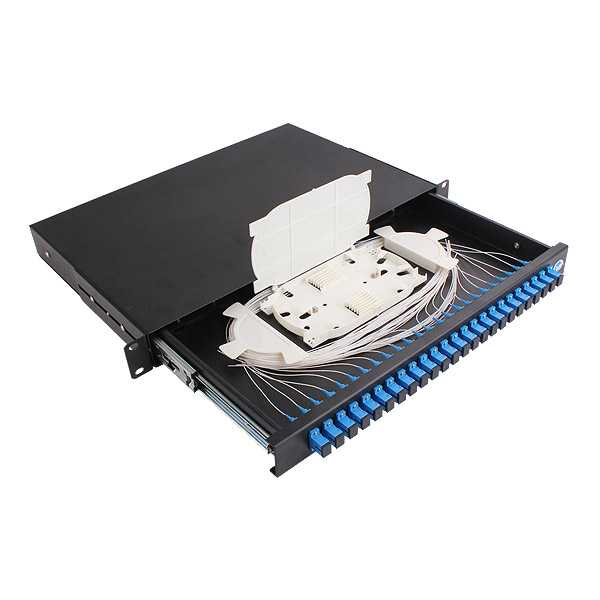 Panel Patch Serat SC 24 Port 1U 19″ Pemasangan Rak - FiberCheap