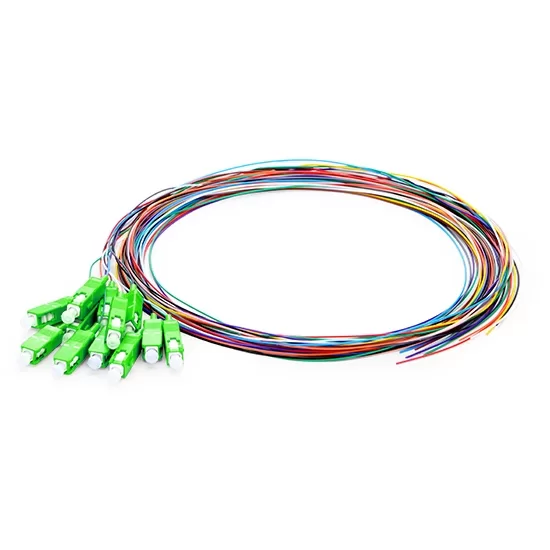 12 Fibers SC/APC Pigtail – G657A Singlemode, LSZH Jacket, Color-Coded