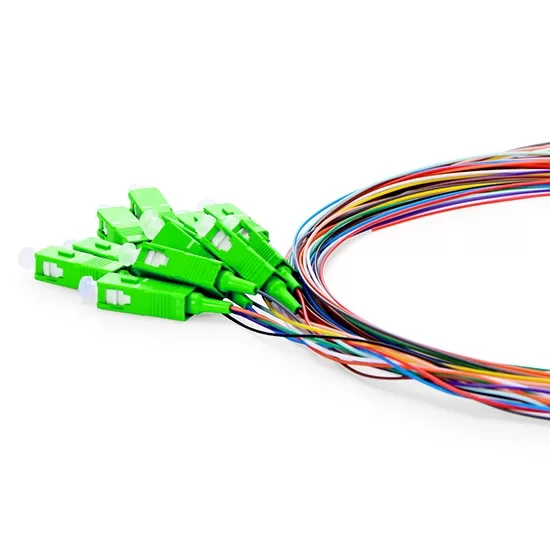12 Fibers SC/APC Pigtail – G657A Singlemode, LSZH Jacket, Color-Coded