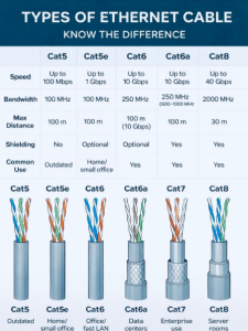 Ethernet Cable Speed Guide: Cat5e vs Cat6 vs Cat6a vs Cat7 vs Cat8 ...